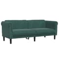 Miniatyrbillede 3 af 11: vidaXL 3-personers sofa velour mørkegrøn
