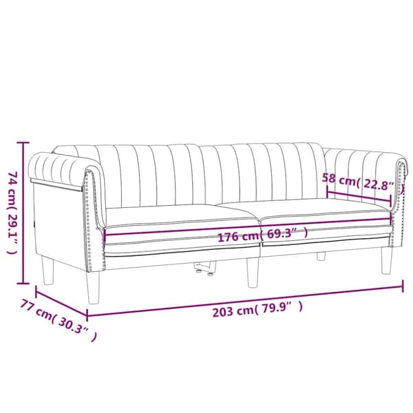 vidaXL 3-personers sofa velour mørkegrøn