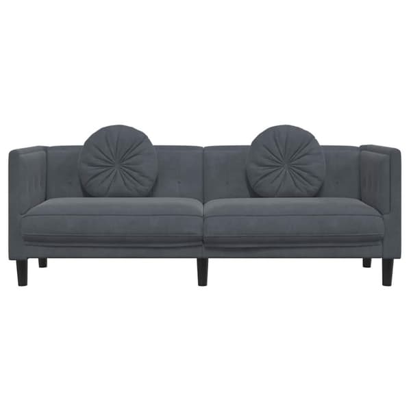 vidaXL 3-personers sofa med hynder velour mørkegrå