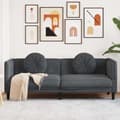 Miniatyrbillede 2 af 11: vidaXL 3-personers sofa med hynder velour mørkegrå