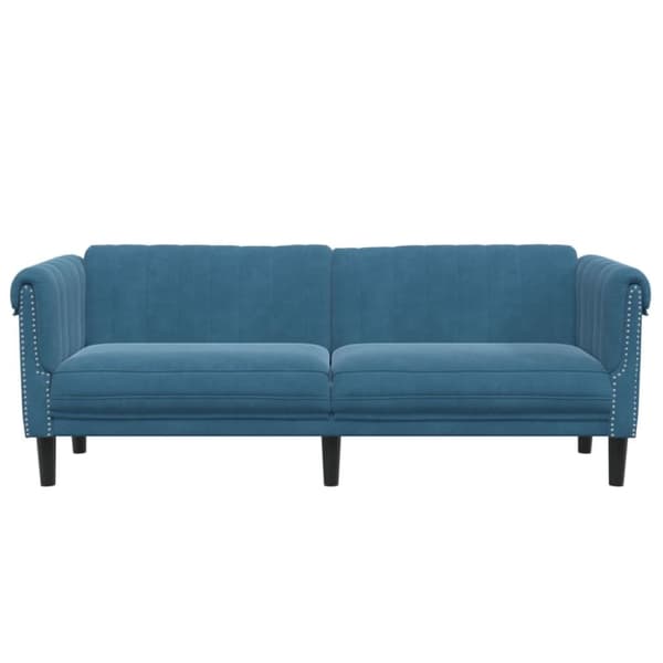 vidaXL Soffa 3-sits blå sammet