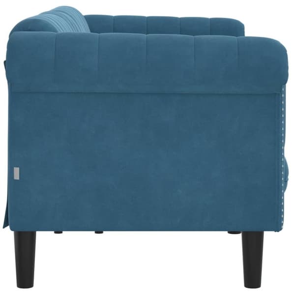 vidaXL Soffa 3-sits blå sammet