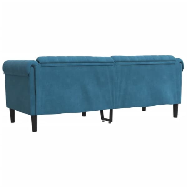 vidaXL Soffa 3-sits blå sammet