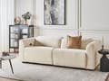 Miniatyrbillede 4 af 11: Sofa Beige Fløjl 2 Personers Elektrisk Biografsofa Recliner Designsofa med Justerbart Ryglæn og Fodskammel Filmsofa