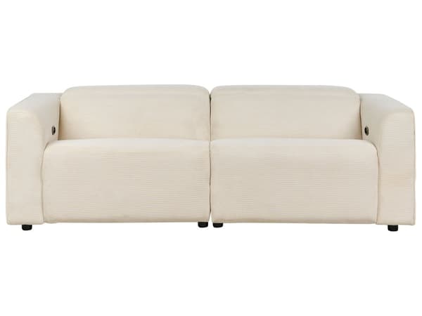 Sofa Beige Fløjl 2 Personers Elektrisk Biografsofa Recliner Designsofa med Justerbart Ryglæn og Fodskammel Filmsofa