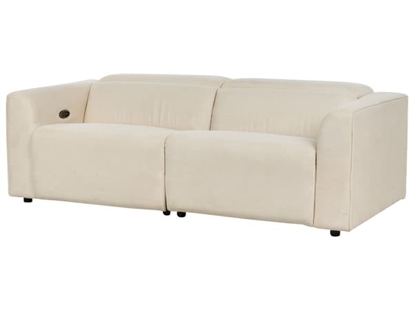 Sofa Beige Fløjl 2 Personers Elektrisk Biografsofa Recliner Designsofa med Justerbart Ryglæn og Fodskammel Filmsofa
