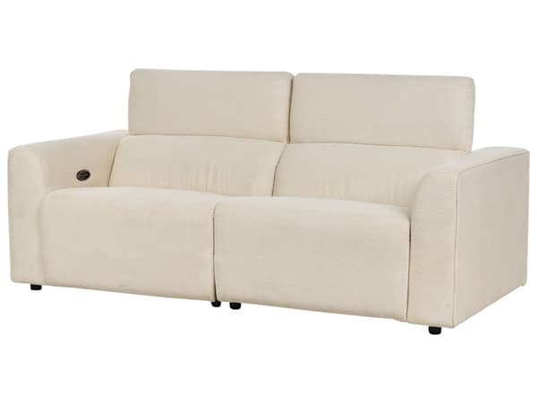Sofa Beige Fløjl 2 Personers Elektrisk Biografsofa Recliner Designsofa med Justerbart Ryglæn og Fodskammel Filmsofa