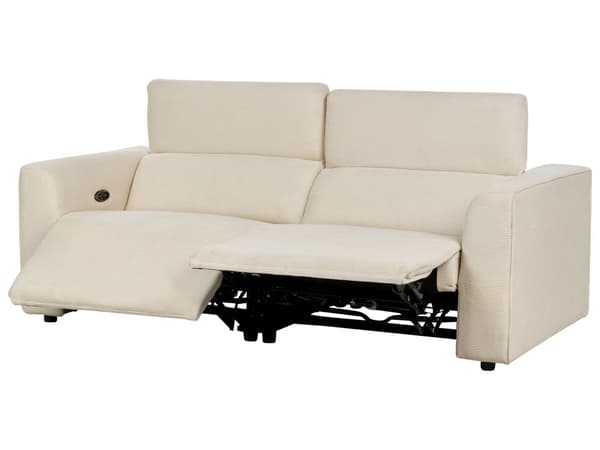 Sofa Beige Fløjl 2 Personers Elektrisk Biografsofa Recliner Designsofa med Justerbart Ryglæn og Fodskammel Filmsofa