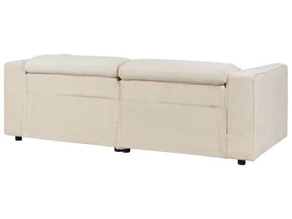 Sofa Beige Fløjl 2 Personers Elektrisk Biografsofa Recliner Designsofa med Justerbart Ryglæn og Fodskammel Filmsofa