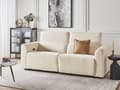 Miniatyrbillede 2 af 11: Sofa Beige Fløjl 2 Personers Elektrisk Biografsofa Recliner Designsofa med Justerbart Ryglæn og Fodskammel Filmsofa