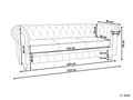Miniatyrbillede 3 af 11: Chesterfield Sofa Off White Sorte Træben 3 Personers Bredt Tyk Polstret Stofsofa Knap Tuftet Venetiansk Barok stil Stue Indretning