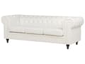 Miniatyrbillede 4 af 11: Chesterfield Sofa Off White Sorte Træben 3 Personers Bredt Tyk Polstret Stofsofa Knap Tuftet Venetiansk Barok stil Stue Indretning