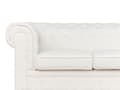 Miniatyrbillede 6 af 11: Chesterfield Sofa Off White Sorte Træben 3 Personers Bredt Tyk Polstret Stofsofa Knap Tuftet Venetiansk Barok stil Stue Indretning