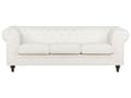 Miniatyrbillede 1 af 11: Chesterfield Sofa Off White Sorte Træben 3 Personers Bredt Tyk Polstret Stofsofa Knap Tuftet Venetiansk Barok stil Stue Indretning