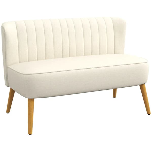Rootz 2-sits Tygsoffa - Stoppad soffa - Dubbelsoffa - Sittmöbler - Loungesoffa - Träskum - Gräddvit - 117 x 56,5 x 77 cm