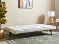 Miniatyrbilde 4 av 11: Sovesofa Lysegrå Polyester 3-seter Polstret Metallben Justerbar ryggstøtte Moderne design Sofa