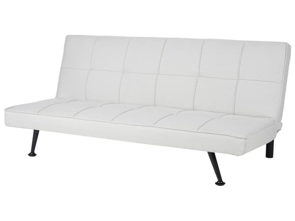 Sovesofa Lysegrå Polyester 3-seter Polstret Metallben Justerbar ryggstøtte Moderne design Sofa