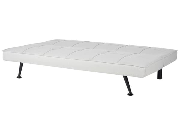 Sovesofa Lysegrå Polyester 3-seter Polstret Metallben Justerbar ryggstøtte Moderne design Sofa