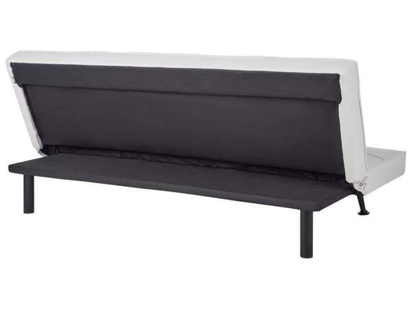 Sovesofa Lysegrå Polyester 3-seter Polstret Metallben Justerbar ryggstøtte Moderne design Sofa