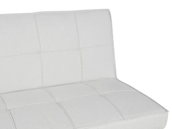 Sovesofa Lysegrå Polyester 3-seter Polstret Metallben Justerbar ryggstøtte Moderne design Sofa