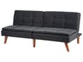 Miniatyrbild 5 av 11: Bäddsoffa Svart 3-sits Stoppad Tygklädsel Träben Justerbara Ryggstöd Quiltad Tuftad Modern Vardagsrum Gästrum