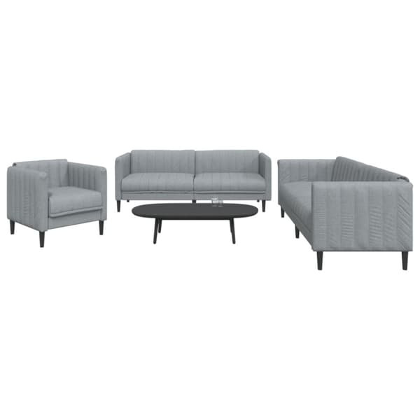 vidaXL sofasæt 3 dele stof lysegrå
