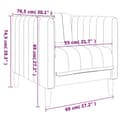 Miniatyrbillede 10 af 11: vidaXL sofasæt 3 dele stof sort