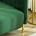 Miniatyrbild 4 av 6: Rootz Soffa - 3-sits soffa - Soffa med 2 kuddar - Sammetslook - Retrodesign - Avtagbart överdrag - Sammetsimitation - Grön - 195cm x 88cm x 76cm