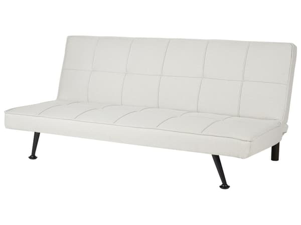 Vuodesohva vaalea beige polyesteri kangas verhoilu 145 x 68 x 75 cm 3 hengelle käsinojaton moderni tyyli