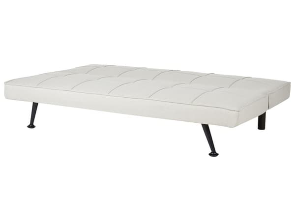 Vuodesohva vaalea beige polyesteri kangas verhoilu 145 x 68 x 75 cm 3 hengelle käsinojaton moderni tyyli