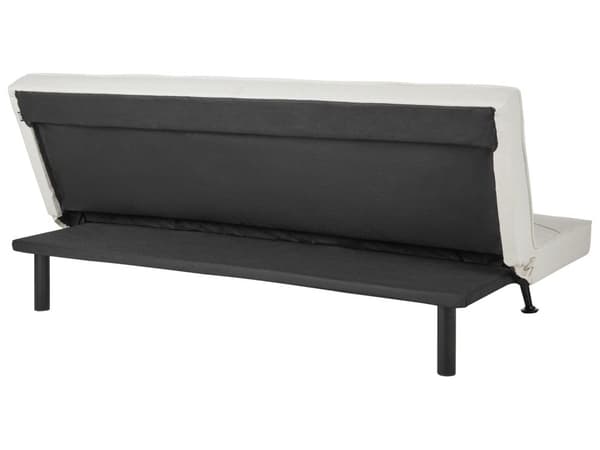 Vuodesohva vaalea beige polyesteri kangas verhoilu 145 x 68 x 75 cm 3 hengelle käsinojaton moderni tyyli