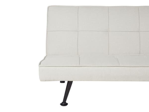 Vuodesohva vaalea beige polyesteri kangas verhoilu 145 x 68 x 75 cm 3 hengelle käsinojaton moderni tyyli