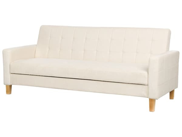 Sovesofa Off-white Stoff 3-seter Chenille-tekstur Klikk-klakk-mekanisme Oppbevaringsrom Moderne design Sofa Stue