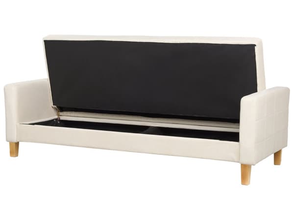 Sovesofa Off-white Stoff 3-seter Chenille-tekstur Klikk-klakk-mekanisme Oppbevaringsrom Moderne design Sofa Stue