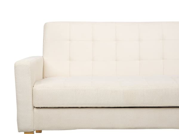 Sovesofa Off-white Stoff 3-seter Chenille-tekstur Klikk-klakk-mekanisme Oppbevaringsrom Moderne design Sofa Stue