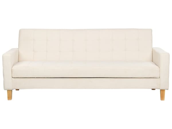 Sovesofa Off-white Stoff 3-seter Chenille-tekstur Klikk-klakk-mekanisme Oppbevaringsrom Moderne design Sofa Stue