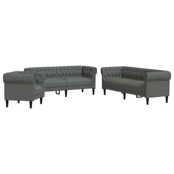 vidaXL sofasæt 3 dele stof mørkegrå