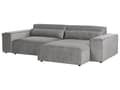 Miniatyrbillede 4 af 11: Hjørnesofa med Chaiselong Grå Polyester 2 Personers Sofa L Formet Dyb Sofahjørne Siddemøbel Blød Stofsofa Venstrevendt Modulsofa