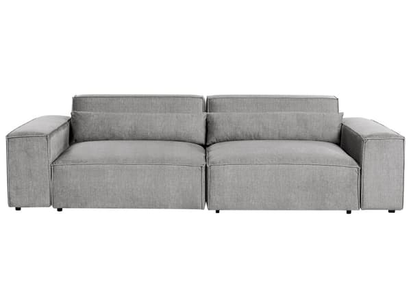 Modulsofa Grå Polyester 2 Personers Designer Blød Moderne Flyder Sofa Lav Ryg Stue Indretning Høj Kvalitet Stofsofa