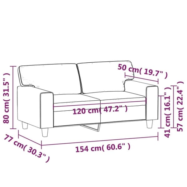 vidaXL 2-personers sofa 120 cm kunstlæder vinrød