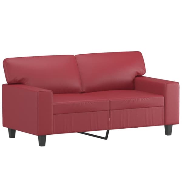 vidaXL 2-personers sofa 120 cm kunstlæder vinrød