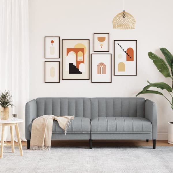 vidaXL 2-personers sofa stof lysegrå
