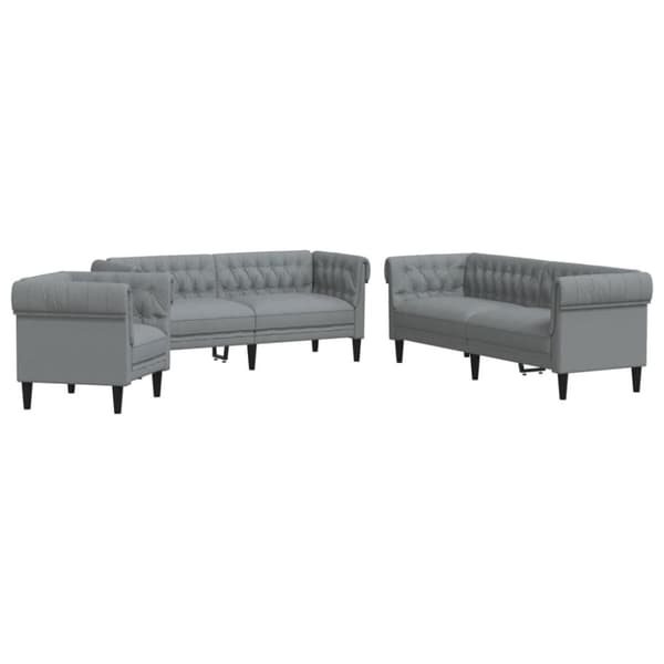 vidaXL sofasæt 3 dele stof lysegrå