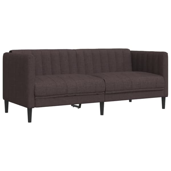 vidaXL Soffa 2-sits mörkbrun tyg