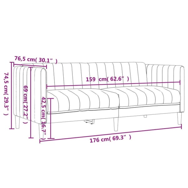 vidaXL 2-personers sofa stof mørkegrå