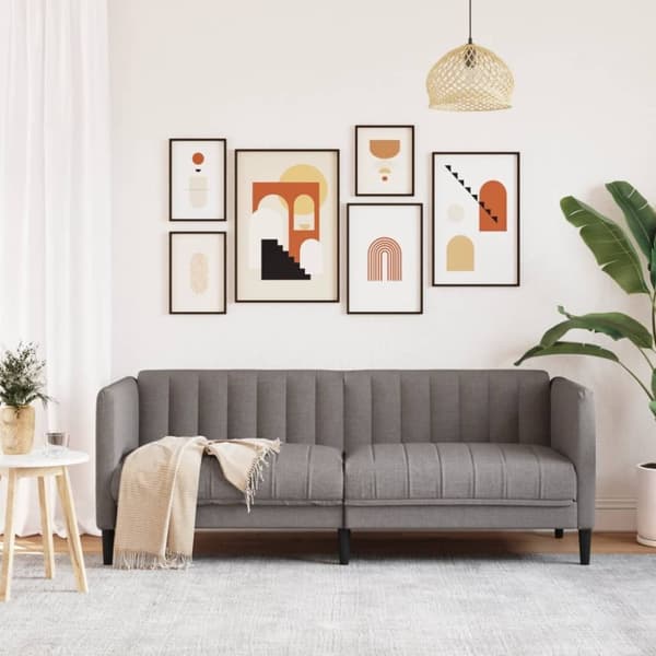 vidaXL 2-personers sofa stof gråbrun