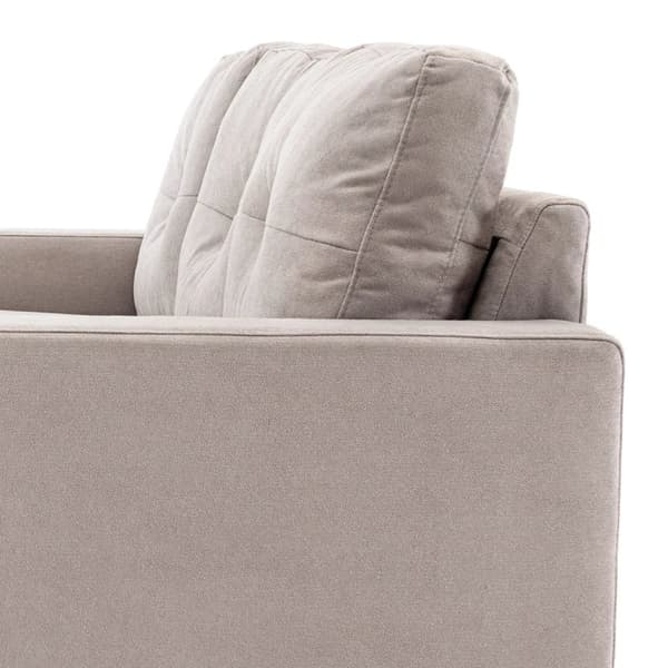 Rootz 3-sits hörnsoffa - Linnelook - Vändbar schäslong - Gummiträ - Ljusgrå - 193x136x85 cm