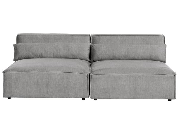 Modulsofa Grå Polyester 2 Personers Designer Blød Moderne Flyder Sofa uden Armlæn Stue Indretning Høj Kvalitet Stofsofa