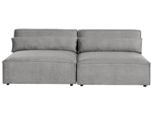 Modulsofa Grå Polyester 2 Personers Designer Blød Moderne Flyder Sofa uden Armlæn Stue Indretning Høj Kvalitet Stofsofa