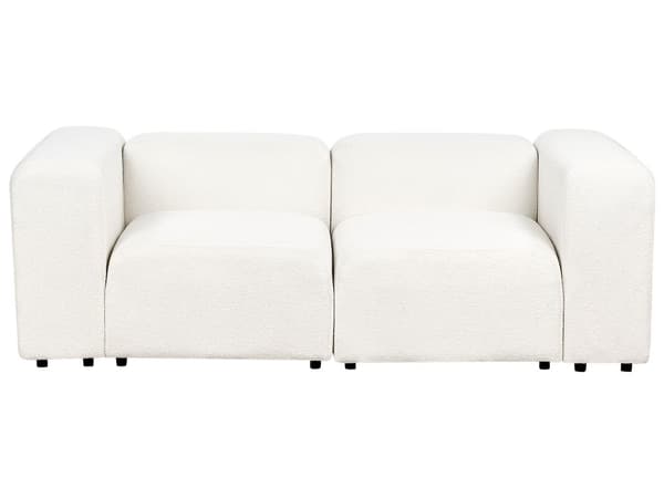 Modulsofa Hvid Boucle 2 Personers Designer Blød Moderne Flyder Sofa Lav Ryg Stue Indretning Høj Kvalitet Stofsofa